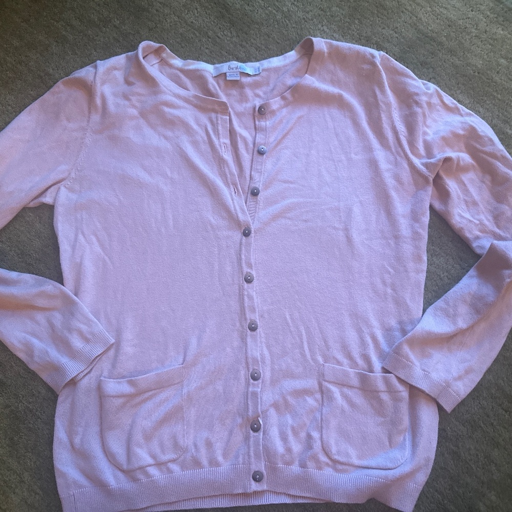 Pink Boden button-up cardigan